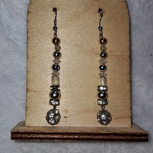 Metallic Beaded Dangle Earrings